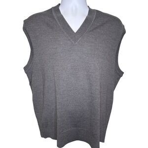 Vintage Jaeger London Mens V Neck Sweater Vest Size 42 100% Worsted Wool Classic